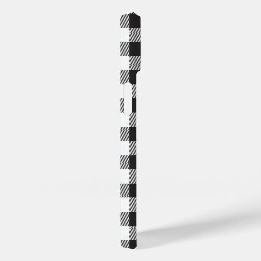 Coques Case-Mate iPhone Noir Blanc Buffle Vérifier Monogramme personnalisé (Verso / Droite)