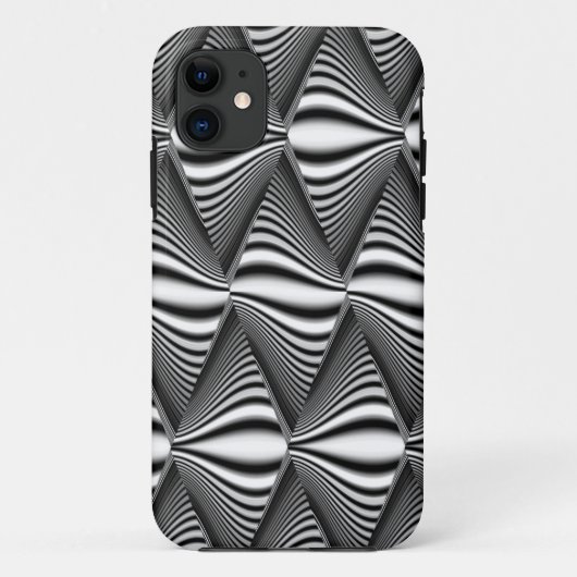 Coques Case-Mate iPhone Noir & Blanc Diamond Warp | Illusion 3D (Dos)