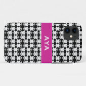Coques Case-Mate iPhone Noir blanc et rose (Dos (Horizontal))