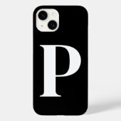 Coques Case-Mate iPhone Noir Blanc Initiale Personnalisé Conception Monogr (Verso)