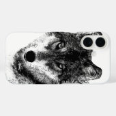 Coques Case-Mate iPhone Noir Blanc Inspiration Wolf Eyes (Verso (horizontal))
