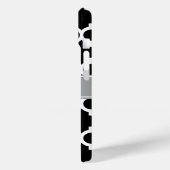 Coques Case-Mate iPhone Noir Blanc Marocain #5 Gris foncé Nom Monogramme (Verso / Gauche)