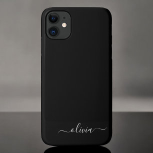 Case-Mate iPhone Case Noir Blanc Moderne Minimaliste Élégant Monogramme
