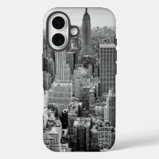 Coques iPhone 16 Noir blanc New York City Skyline