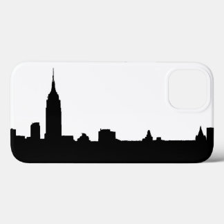 Etui iPhone 13 Noir blanc New York Silhouette