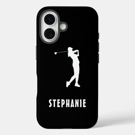 Coques Case-Mate iPhone Noir Blanc Nom Femme Joueuse Golf Golfing Golfing (Verso)
