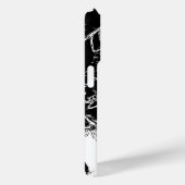 Coques Case-Mate iPhone Noir blanc nom script ligne art floral graphique (Verso / Droite)