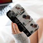 Case-Mate iPhone Case Noir blanc noms de couple 3 photos grille de colla<br><div class="desc">Noir et blanc moderne couples de coeur noms 4 photos collage grille,  cadeau parfait pour un couple ou de meilleurs amis.</div>