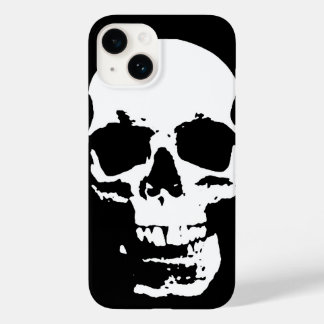 Coque Pour iPhone 14 Noir & Blanc Pop Art Crâne Cool élégant