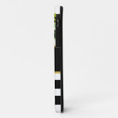 Coques Case-Mate iPhone Noir Blanc rayé Floral Or | élégant (Dos/Gauche)