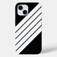 Noir blanc rayé les années 70 80s Retro Racing ray