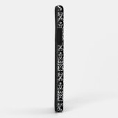 Coques Case-Mate iPhone Noir blanc rose victorien Damask Monogramme (Dos/Droite)