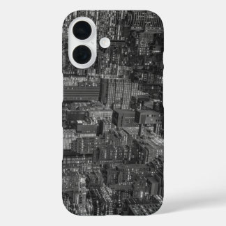 Coques iPhone 16 Noir blanc rouge New York City Skyline