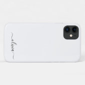 Coques Case-Mate iPhone Noir Blanc Script Monogramme Nom Moderne (Dos (Horizontal))