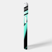 Coques Case-Mate iPhone Noir Blanc Turquoise Ombre Art Abstrait moderne (Verso / Droite)