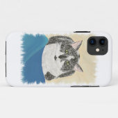 Coques Case-Mate iPhone Noir Blanc Tuxedo Chat sur Blue iPhone 5 Coques (Dos (Horizontal))