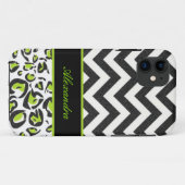 Coques Case-Mate iPhone Noir, blanc, vert, Chevron, motif animal (Dos (Horizontal))