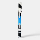 COQUES Case-Mate iPhone NOIR BLANC ZEBRA FOUR AQUA BLEU GEM MONOGRAM (Verso / Droite)