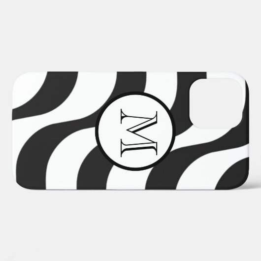 Coques Case-Mate iPhone noir + blanc zèbre rayure motif moderne (Verso (horizontal))