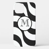 Coques Case-Mate iPhone noir + blanc zèbre rayure motif moderne (Verso)