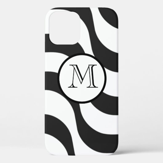 Coques Case-Mate iPhone noir + blanc zèbre rayure motif moderne (Verso)