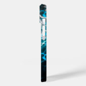 Coques Case-Mate iPhone Noir, Bleu Blanc Éclair Réflexion de l'eau (Verso / Gauche)