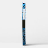 COQUES Case-Mate iPhone NOIR BLEU DAMASK GEM STONE MONOGRAM (Verso / Gauche)