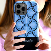 Coques Case-Mate iPhone Noir Bleu Rétro Années 20 Gatsby Palms Nom Script