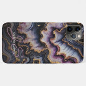 Coques Case-Mate iPhone Noir Bleu violet violet or Marbre Motif d'art (Dos (Horizontal))