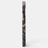 Coques Case-Mate iPhone Noir Bleu violet violet or Marbre Motif d'art (Dos/Gauche)