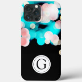 Coques Case-Mate iPhone Noir Bokeh Personnalisé Monogramme Iphone (Verso)