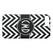 COQUES Case-Mate iPhone NOIR CHEVRON MOTIF VOS INITIALES MONOGRAMMES (Dos (Horizontal))