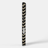 Coques Case-Mate iPhone Noir Chevron Silver Monogramme or (Verso / Droite)