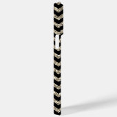Coques Case-Mate iPhone Noir Chevron Silver Monogramme or (Verso / Droite)