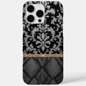 Coques Case-Mate iPhone noir classique Damask Luxe (Verso)
