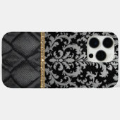 Coques Case-Mate iPhone noir classique Damask Luxe (Verso (horizontal))
