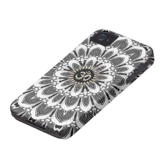 Coques Case-Mate iPhone Noir+Coque-Compagnon floral blanc de l'iPhone 4 de (Bas)