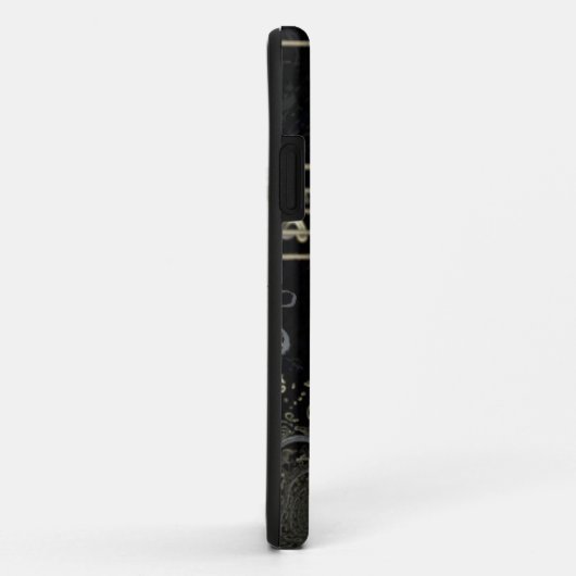 Coques Case-Mate iPhone Noir d'art Abstrait (Dos/Droite)