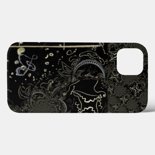 Coques Case-Mate iPhone Noir d'art Abstrait (Verso (horizontal))