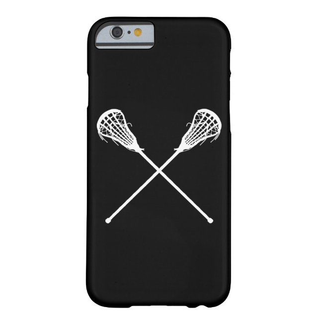 Coques Case-Mate iPhone noir de bâtons de lacrosse de cas de l'iPhone 6 (Dos)