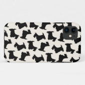 Coques Case-Mate iPhone Noir de motif de chien de Scottie de Terrier (Dos (Horizontal))
