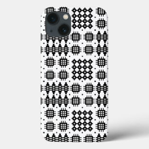 Etui iPhone Case-Mate Noir de tapisserie de Gallois, caisse blanche de