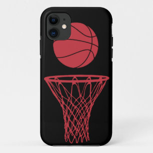 Coques Pour iPhone noir de taureaux de silhouette de basket-ball de