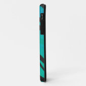 Coques Case-Mate iPhone Noir de tigre et copie turquoise (Dos/Gauche)