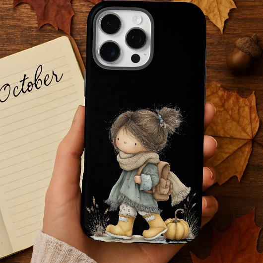 Coques Case-Mate iPhone Noir esthétique Cosy Boho Automne Petite fille Coq