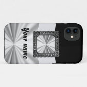 Coques Case-Mate iPhone Noir et argent personnalisable (Dos (Horizontal))