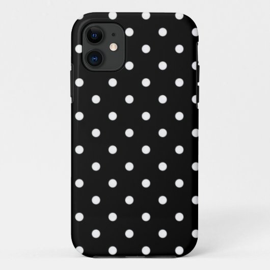 Coques Case-Mate iPhone Noir et blanc à pois (Dos)