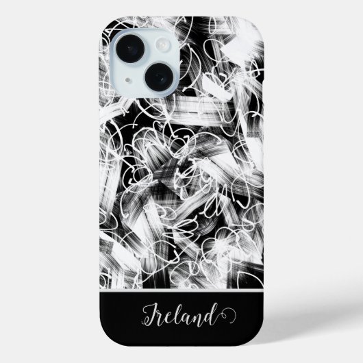 Coques Case-Mate iPhone Noir et blanc abstrait (Verso)