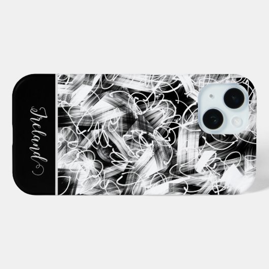 Coques Case-Mate iPhone Noir et blanc abstrait (Verso (horizontal))