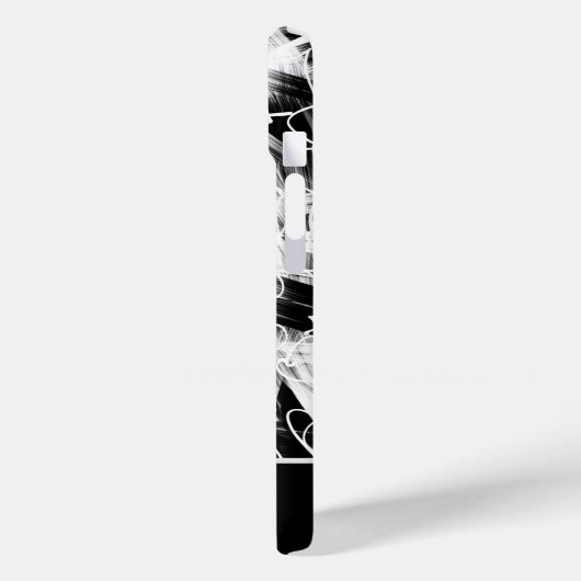 Coques Case-Mate iPhone Noir et blanc abstrait (Verso / Gauche)